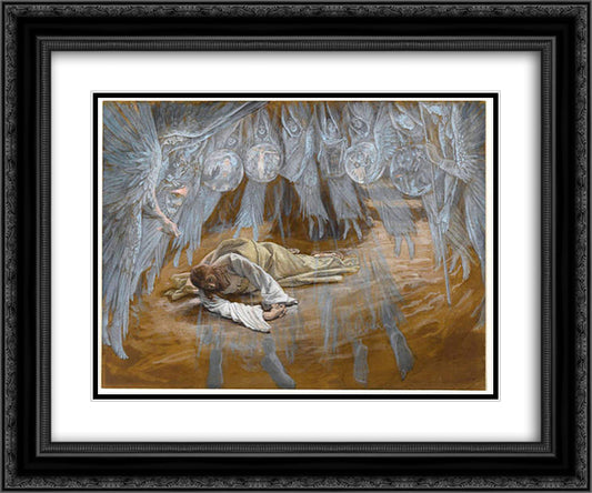 The Grotto of the Agony 24x20 Black Ornate Wood Framed Art Print Poster with Double Matting by Tissot, James