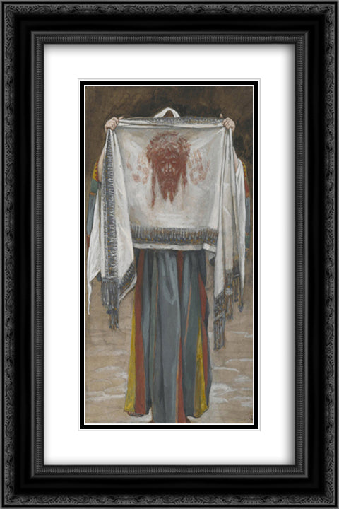 The Holy Face (La sainte face) 16x24 Black Ornate Wood Framed Art Print Poster with Double Matting by Tissot, James