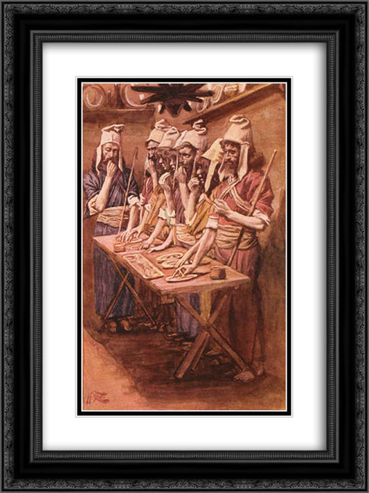 The Jews Passover 18x24 Black Ornate Wood Framed Art Print Poster with Double Matting by Tissot, James