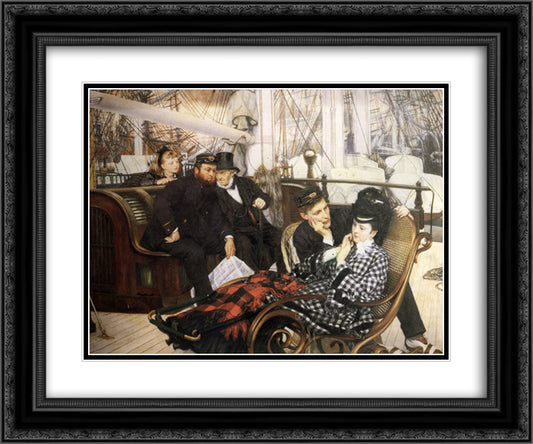 The Last Evening 24x20 Black Ornate Wood Framed Art Print Poster with Double Matting by Tissot, James