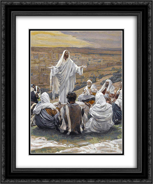 The Lord's Prayer 20x24 Black Ornate Wood Framed Art Print Poster with Double Matting by Tissot, James