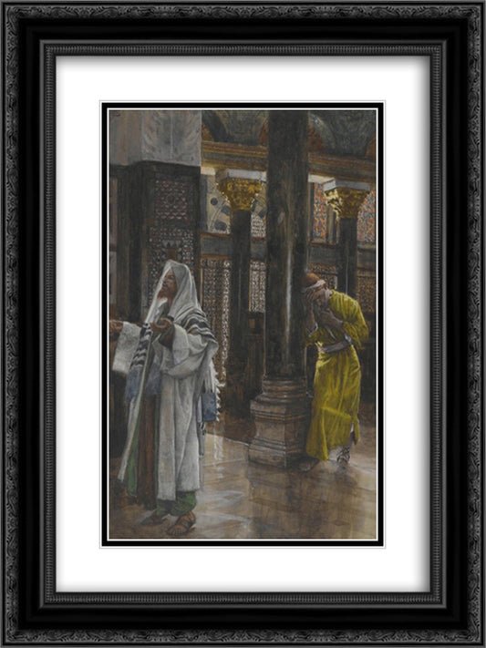 The Pharisee and the Publican 18x24 Black Ornate Wood Framed Art Print Poster with Double Matting by Tissot, James