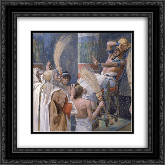 The Plague of Flies 20x20 Black Ornate Wood Framed Art Print Poster with Double Matting by Tissot, James
