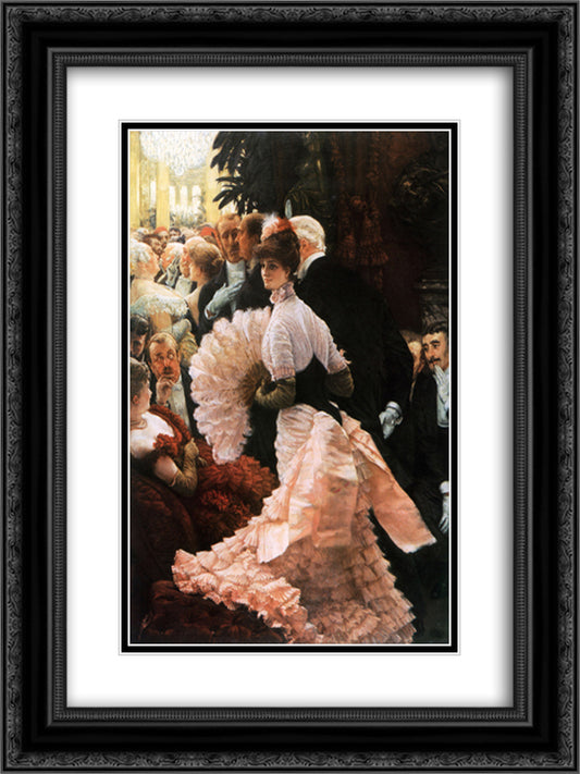 The Political Lady 18x24 Black Ornate Wood Framed Art Print Poster with Double Matting by Tissot, James