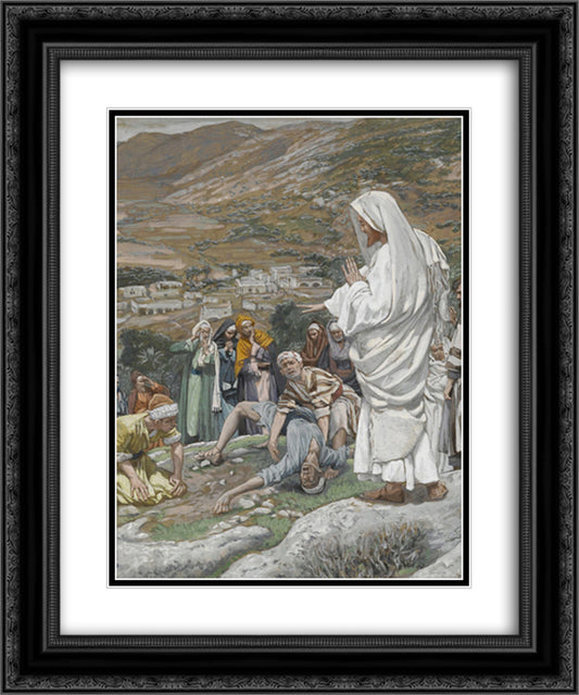 The Possessed Boy at the Foot of Mount Tabor 20x24 Black Ornate Wood Framed Art Print Poster with Double Matting by Tissot, James