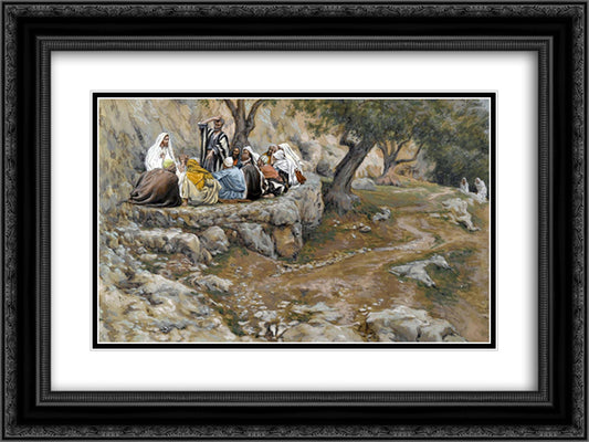 The Primacy of Saint Peter 24x18 Black Ornate Wood Framed Art Print Poster with Double Matting by Tissot, James