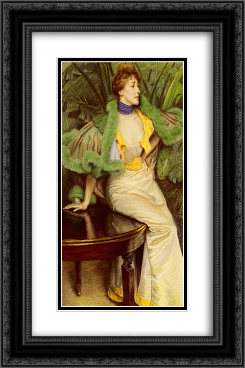The Princesse De Broglie 16x24 Black Ornate Wood Framed Art Print Poster with Double Matting by Tissot, James