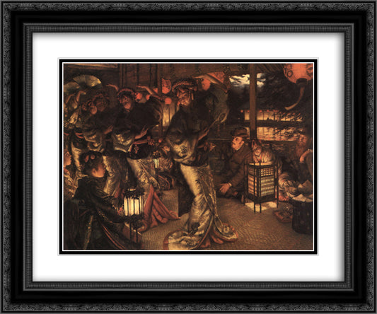 The Prodigal Son in Modern Life In Foreign Climes 24x20 Black Ornate Wood Framed Art Print Poster with Double Matting by Tissot, James