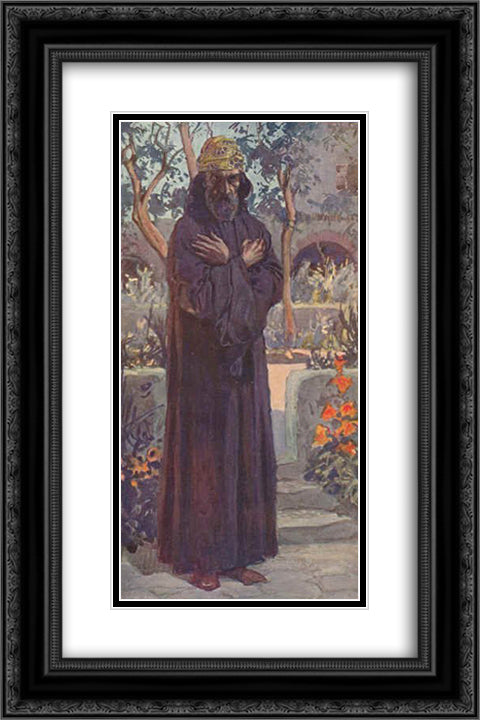 The Prophet Joel 16x24 Black Ornate Wood Framed Art Print Poster with Double Matting by Tissot, James