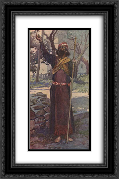 The Prophet Zechariah 16x24 Black Ornate Wood Framed Art Print Poster with Double Matting by Tissot, James