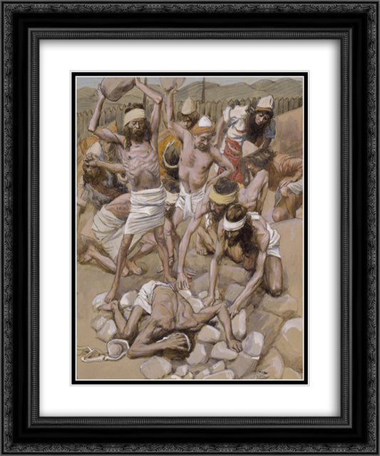 The Sabbath Breaker Stoned 20x24 Black Ornate Wood Framed Art Print Poster with Double Matting by Tissot, James