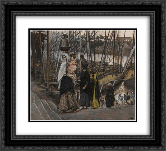The Sojourn in Egypt 22x20 Black Ornate Wood Framed Art Print Poster with Double Matting by Tissot, James