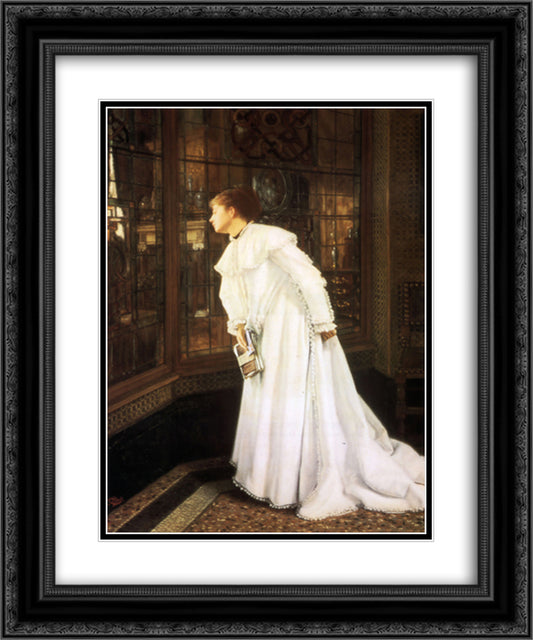 The Stairs 20x24 Black Ornate Wood Framed Art Print Poster with Double Matting by Tissot, James