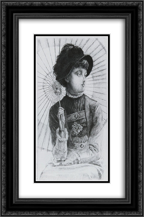 The Summer 16x24 Black Ornate Wood Framed Art Print Poster with Double Matting by Tissot, James