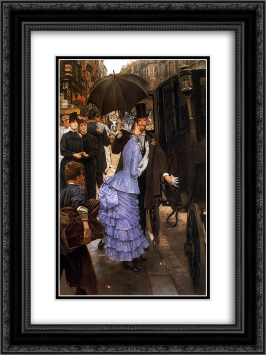 The Traveller 18x24 Black Ornate Wood Framed Art Print Poster with Double Matting by Tissot, James