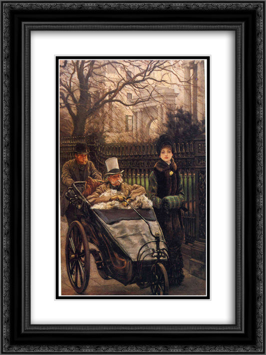 The Warrior's Daughter, or The Convalescent 18x24 Black Ornate Wood Framed Art Print Poster with Double Matting by Tissot, James