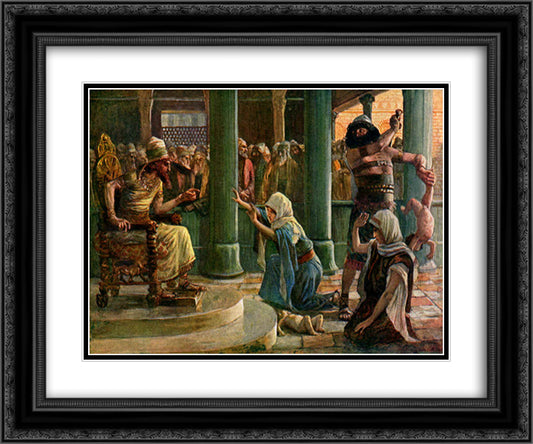 The Wisdom of Solomon 24x20 Black Ornate Wood Framed Art Print Poster with Double Matting by Tissot, James