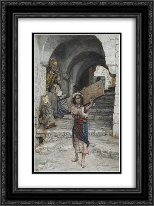 The Youth of Jesus, illustration for 'The Life of Christ' 18x24 Black Ornate Wood Framed Art Print Poster with Double Matting by Tissot, James