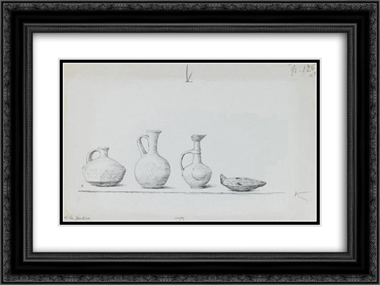 Vases of Judea 24x18 Black Ornate Wood Framed Art Print Poster with Double Matting by Tissot, James