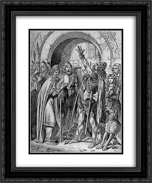 Victorian book illustration 20x24 Black Ornate Wood Framed Art Print Poster with Double Matting by Tissot, James