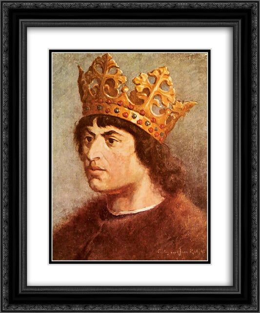 Alexander Jagiellon 20x24 Black Ornate Wood Framed Art Print Poster with Double Matting by Matejko, Jan