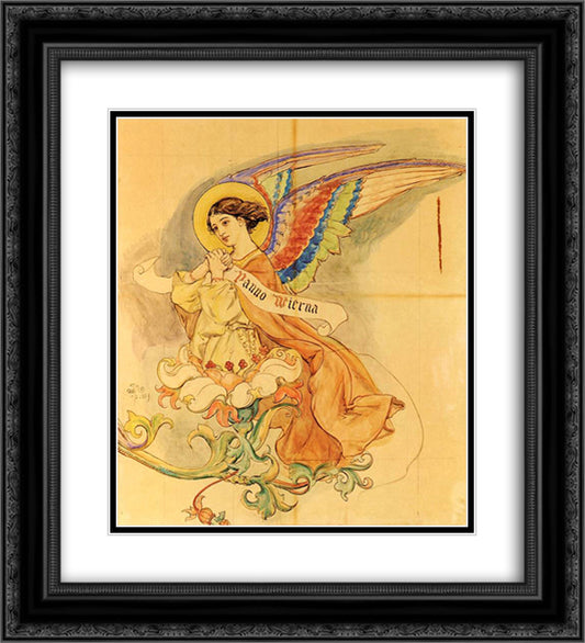Angel II 20x22 Black Ornate Wood Framed Art Print Poster with Double Matting by Matejko, Jan