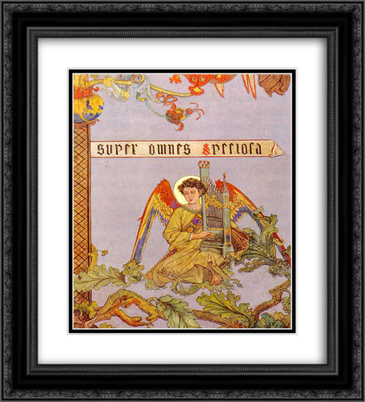 Angel III 20x22 Black Ornate Wood Framed Art Print Poster with Double Matting by Matejko, Jan