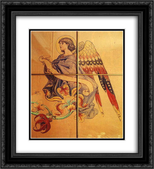 Angel 20x22 Black Ornate Wood Framed Art Print Poster with Double Matting by Matejko, Jan