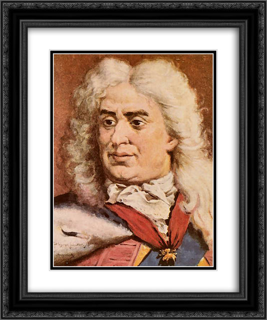 Augustus II the Strong 20x24 Black Ornate Wood Framed Art Print Poster with Double Matting by Matejko, Jan