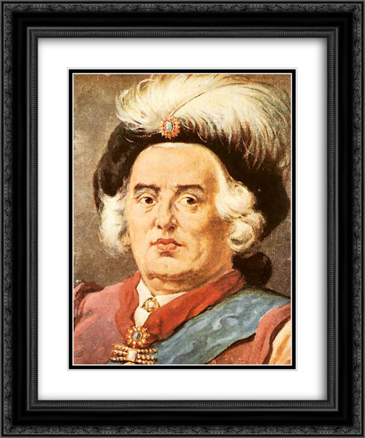 Augustus III of Poland 20x24 Black Ornate Wood Framed Art Print Poster with Double Matting by Matejko, Jan