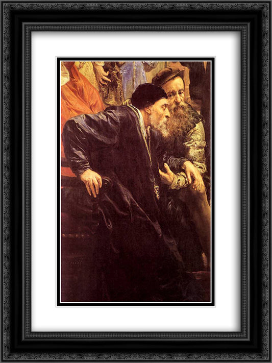 Bishop Union 18x24 Black Ornate Wood Framed Art Print Poster with Double Matting by Matejko, Jan