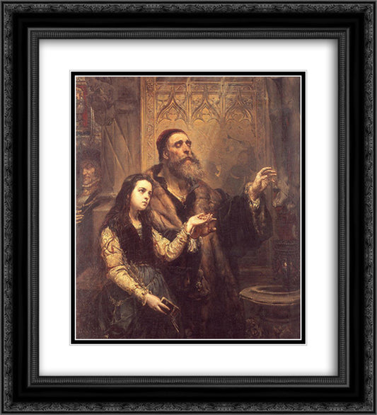 Blind Veit Stoss with daughter 20x22 Black Ornate Wood Framed Art Print Poster with Double Matting by Matejko, Jan