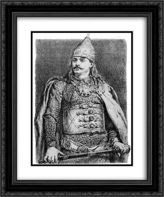 Boleslaw III of Poland (Boleslaw the Wry mouthed) 20x24 Black Ornate Wood Framed Art Print Poster with Double Matting by Matejko, Jan