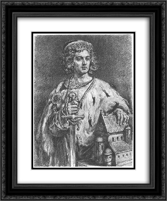 Boleslaw IV the Curly 20x24 Black Ornate Wood Framed Art Print Poster with Double Matting by Matejko, Jan