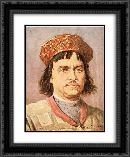 Boleslaw the Chaste 20x24 Black Ornate Wood Framed Art Print Poster with Double Matting by Matejko, Jan