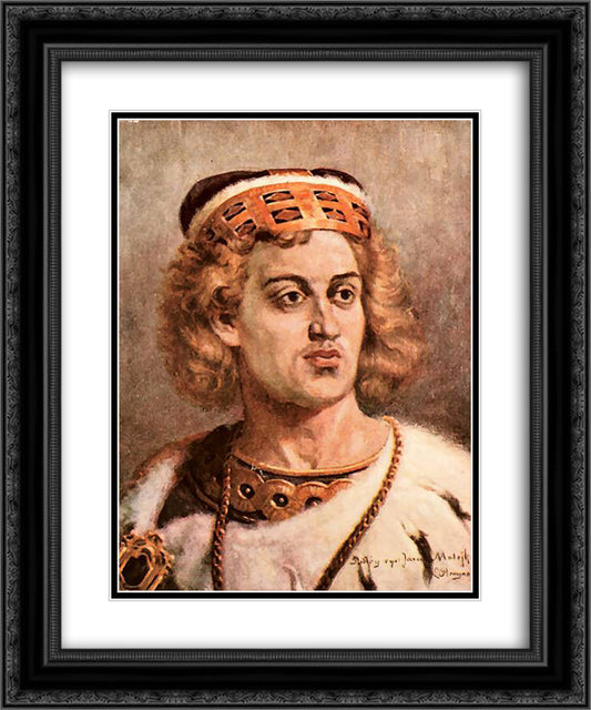 Boleslaw the Curly 20x24 Black Ornate Wood Framed Art Print Poster with Double Matting by Matejko, Jan