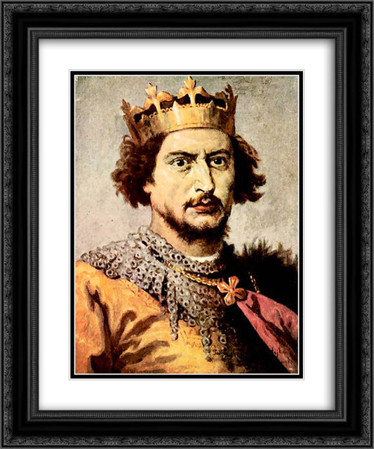 Boleslaw the Bold 20x24 Black Ornate Wood Framed Art Print Poster with Double Matting by Matejko, Jan