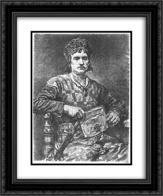 Boleslaw V the Chaste 20x24 Black Ornate Wood Framed Art Print Poster with Double Matting by Matejko, Jan