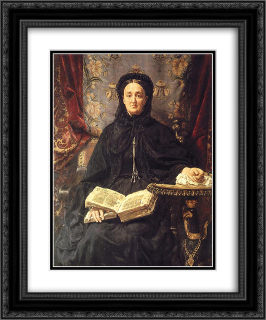 Catherine Potocka 20x24 Black Ornate Wood Framed Art Print Poster with Double Matting by Matejko, Jan