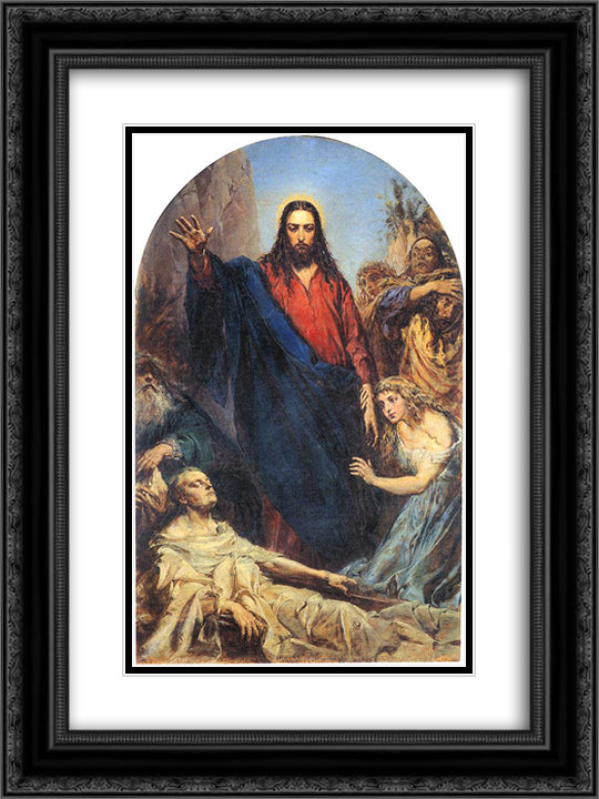 Christ 18x24 Black Ornate Wood Framed Art Print Poster with Double Matting by Matejko, Jan