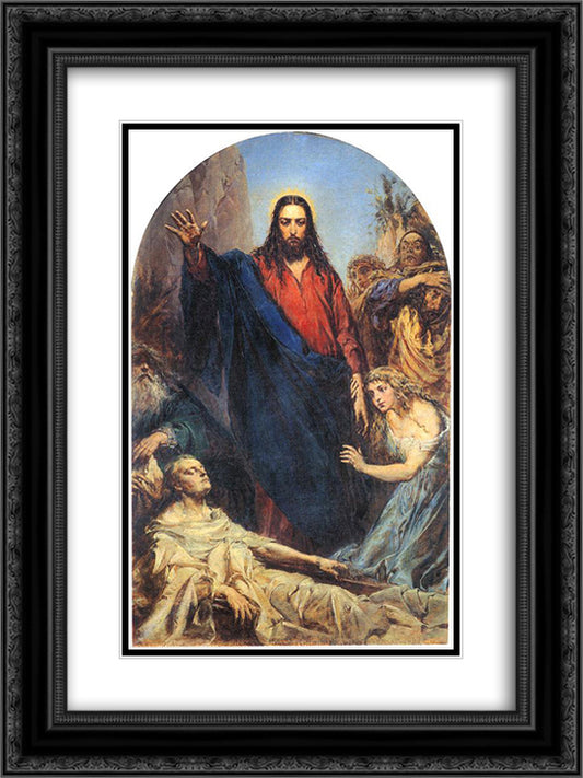 Christ 18x24 Black Ornate Wood Framed Art Print Poster with Double Matting by Matejko, Jan
