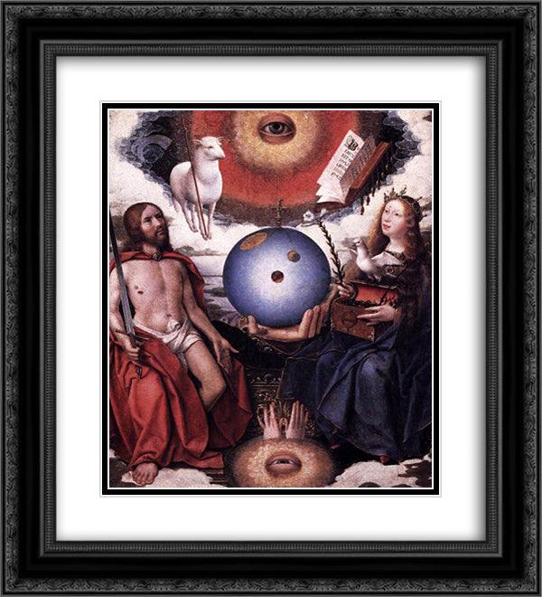 Allegory of Christianity 20x22 Black Ornate Wood Framed Art Print Poster with Double Matting by Provoost, Jan