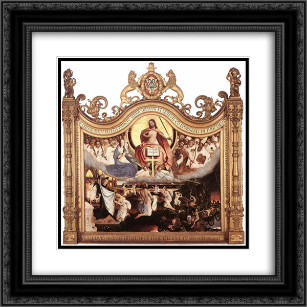 Last Judgement 20x20 Black Ornate Wood Framed Art Print Poster with Double Matting by Provoost, Jan