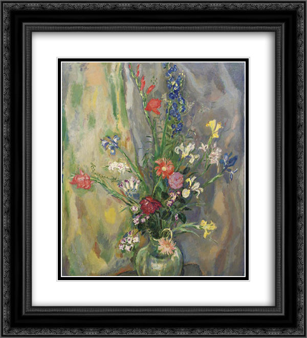Still Life with Spring Flowers 20x22 Black Ornate Wood Framed Art Print Poster with Double Matting by Sluyters, Jan