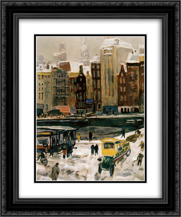 Townview, Amsterdam Het Rokin 20x24 Black Ornate Wood Framed Art Print Poster with Double Matting by Sluyters, Jan