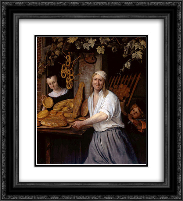 Baker Oostwaert and his wife 20x22 Black Ornate Wood Framed Art Print Poster with Double Matting by Steen, Jan