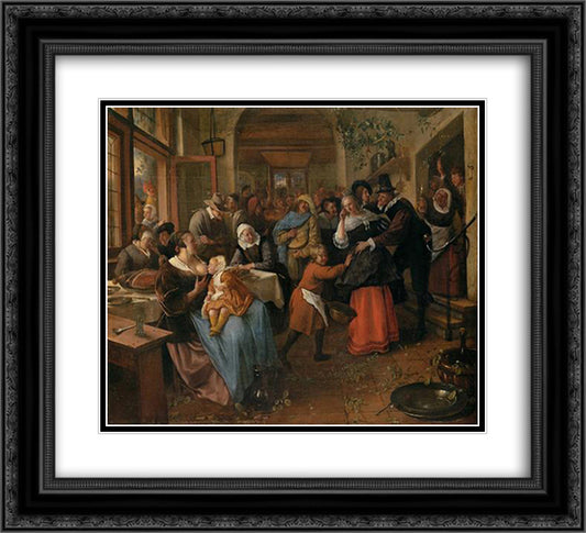 Cheated groom 22x20 Black Ornate Wood Framed Art Print Poster with Double Matting by Steen, Jan