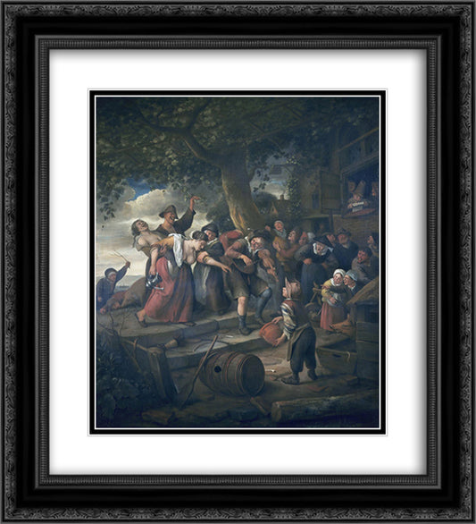 Drunk woman 20x22 Black Ornate Wood Framed Art Print Poster with Double Matting by Steen, Jan