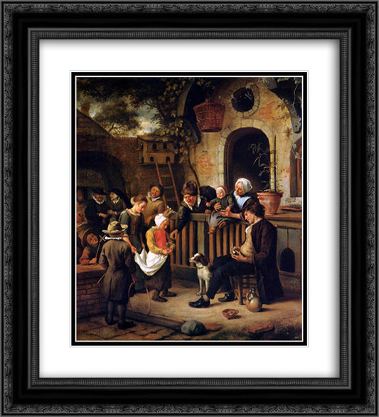 Little collector 20x22 Black Ornate Wood Framed Art Print Poster with Double Matting by Steen, Jan