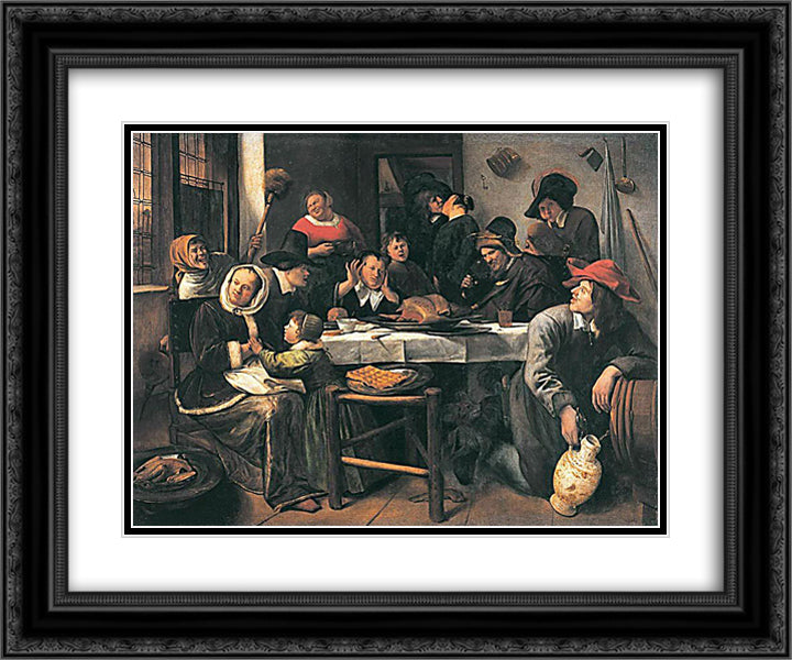 Liveliest 24x20 Black Ornate Wood Framed Art Print Poster with Double Matting by Steen, Jan